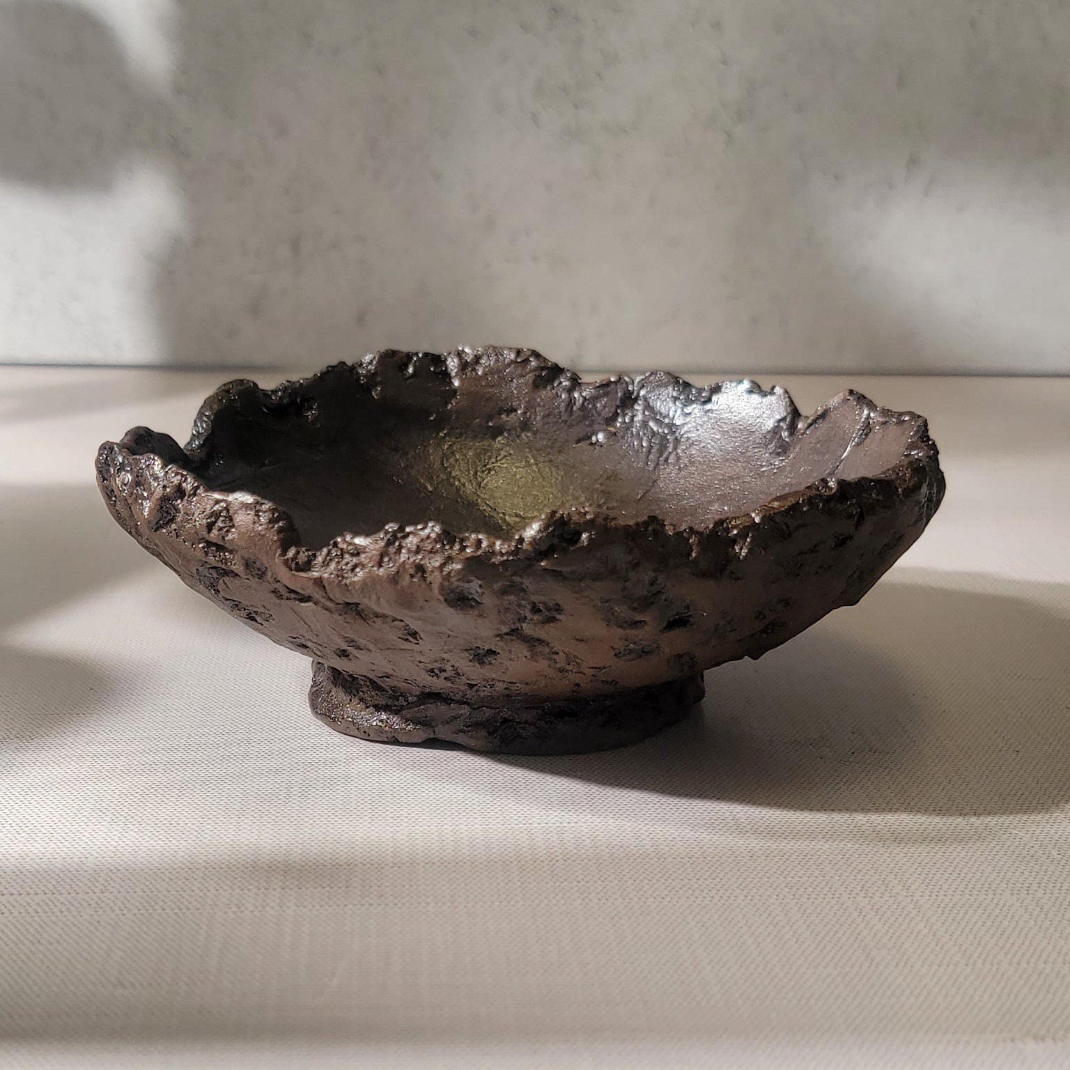 Shallow Eggshell Kusamono or Bonsai Pot Dark Oxide – Little Pots by KK